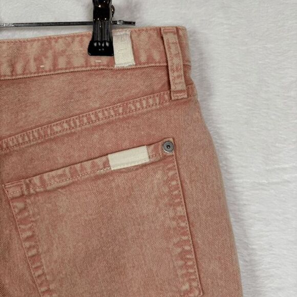 7 For All Mankind Monroe Cutoff Shorts Mineral Pink (Salmon / Peach) Size 26 - Picture 7 of 16